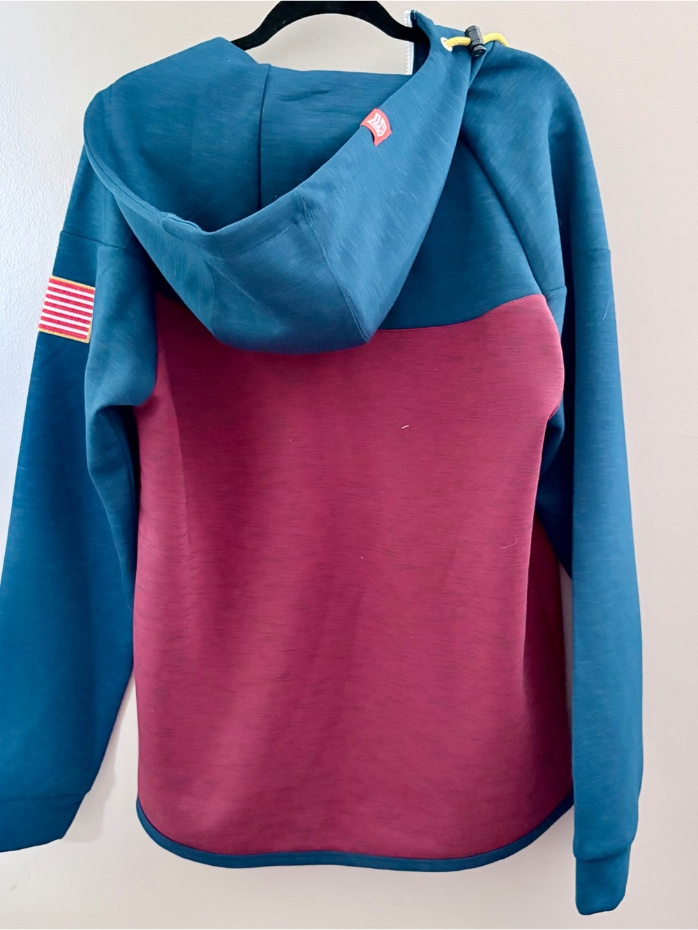 Freedom Industries Mens Hoodie Full Zip Large Blue Burgundy American Flag NWT - Picture 3 of 6